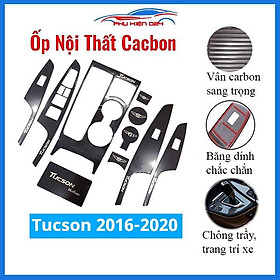 Ốp nội thất Tucson 2016-2017-2018-2019-2020 vân Cacbon bảo vệ chống trầy xước và làm đẹp xe