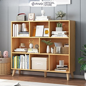 Kệ Sách Gỗ MDF FIVO FB60 (80 x 24 x 107cm) Thiết Kế Đơn Giản (Có Kèm Tấm Lưng) - Hàng Chính Hãng