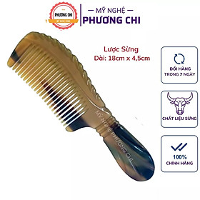 Lược sừng trâu khía chuôi loại đẹp dài 18cm , lược gỡ rối , lược chải đầu | Mỹ Nghệ Phương Chi