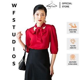 Áo sơ mi lụa nữ, cổ buộc dây nhiều kiểu, lụa Hàn Quốc cao cấp mềm mịn - A01 - wfstudios