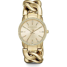 Michael Kors Women's Lady Nini Chain Watch, three hand quartz movement with crystal bezel