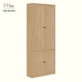 HAPPY FURNITURE , MATTA - Kệ sách 6 tầng 4 cửa mở , KSA_070 , 80cm x 28cm x 200cm DxRxC