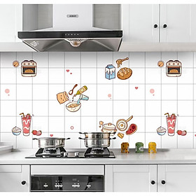 Mua Cuộn 3 mét dài Decal dán bếp tráng nhôm cách nhiệt khổ 60cm thức ăn nhanh fast food