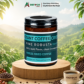 Lọ Thủy Tinh 45g_Cà phê AEROCO hòa tan sấy lạnh thăng hoa Fine Robusta