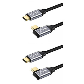 2Pcs Usb-C to Usb-C Cable 100W 5A 20V Gen2 PD Fast Charging for Laptops