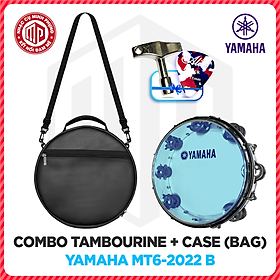 Hình ảnh Combo Trống lắc tay/ Lục lạc gõ bo/ Tambourine Yamaha MT6 B + Bao đựng/ Túi đựng 3 lớp Da simili - Hàng chính hãng