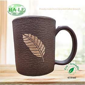 Mua Ly Mug từ bã cà phê hoa văn chiếc lá