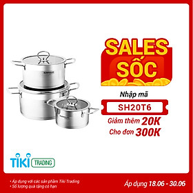 Bộ Nồi Inox 5 Đáy Sunhouse Mama SH784