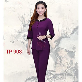 Đồ Lam Đi Chùa # Thun Phối # Vải Thun # Trung Niên # Đồ Bộ