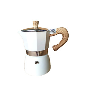 Bộ bếp điện mini và bình pha cà phê espresso Ý màu trắng sữa