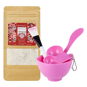 Combo Bột Đậu Đỏ Dưỡng Trắng Da Milaganics (100g) Và Bộ Dụng Cụ Trộn Bột Đắp Mặt 4 In 1 Florami (Màu Ngẫu Nhiên)