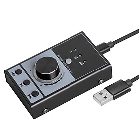 Multimedia Controller Knob Audio Adjuster Dual 3.5mm Type  Volume Control Modes USB Audio Volume Control Knob for Win7/8/10 PC Computer