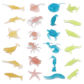 Set 24 đồ chơi mô hình động vật biển dạ quang cho bé