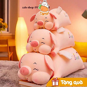 Gấu Bông Heo Vương Miệng Thiên Thần Nằm Siêu Đẹp Size 1m2