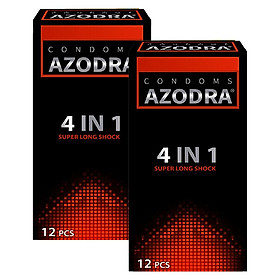 Bộ 2 Bao cao su Malaysia Azodra 4 in 1 - kéo dài thơi gian - 24 chiếc