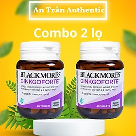 Combo 2 Lọ Thực Phẩm Bảo Vệ Sức Khỏe Bổ Não Blackmores Gingkoforte lọ 40 viên