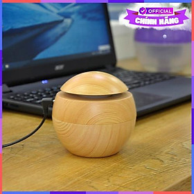 Mua Máy Xông Tinh Dầu Tạo Độ Ẩm Hình Tròn Vân Gỗ Có Đèn Led-Màu Vàng  - Hàng Chính Hãng