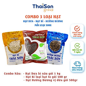 Combo 3 loại Hạt Dưa, Hạt Bí, Hạt Hướng Dương Thái Sơn Gia Lai - Bịch 500gr