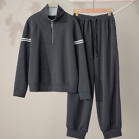 LAROMA Bộ Quần Áo Nỉ Thu Đông Cổ Khoá Quần Bo Cho Nữ | Sọc Đôi - Co dãn 4 chiều - Giữ Ấm - Mềm Mại