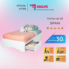 Mua Giường ngủ gỗ hiện đại SMLIFE Sipani | Gỗ MDF dày 17mm chống ẩm | D214xR124xC40cm