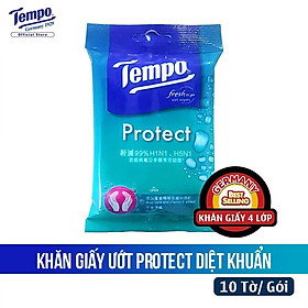 Khăn giấy ướt Tempo Protect Ngăn ngừa vi khuẩn 1 gói