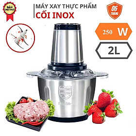 MÁY XAY THỊT BẰNG CỐI INOX 2 LÍT DAO 4 LƯỠI FOOD PROCESSOR