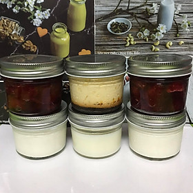 Mua Set 6 hũ thủy tinh nắp nhôm miệng rộng 100ml đựng bánh FLan  sữa chua