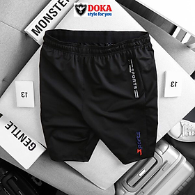 Quần shorts thể thao nam dạng sọt sport đùi chất thun lạnh 4 chiều cao cấp phù hợp tập gym hay mặc nhà có màu trắng và đen DUI-P101