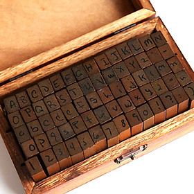 Bộ 70 con dấu gỗ Chữ cái Alphabet (Chữ kiểu)