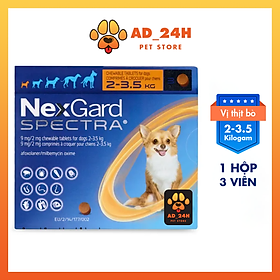 Hộp (3 viên) NEXGARD SPECTRA hết sạch ve rận bọ chét, ghẻ và các loại giun Chó