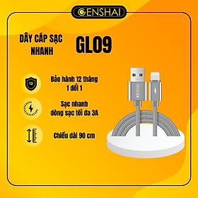 Mua Cáp sạc nhanh 3A đèn LED hàng chính hãng Genshai GL09 dù 1m | Bảo hành 12 tháng 1 đổi 1 | Made in Việt Nam
