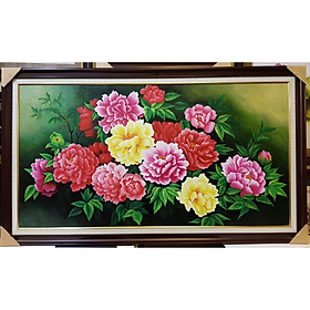 Mua Tranh vẽ sơn dầu -HOA MẪU ĐƠN ( MẪU ĐƠN PHÚ QUÝ)