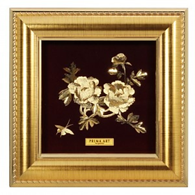 Mua Tranh Vàng 24K PRIMA ART Hoa Mẫu Đơn - Kích thước 16 x 16 cm - CGS-0147-01