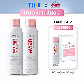 Combo 2 xịt khoáng cấp ẩm và làm dịu da Evian 150ml x 2