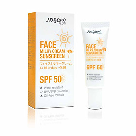 Kem Chống Nắng Dành Cho Da Mặt Nagano 20ml - Face Milky Cream Sunscreen Nagano 20ml - Chỉ số SPF50+ giúp chống nắng hiệu quả và bảo vệ da chắc khỏe