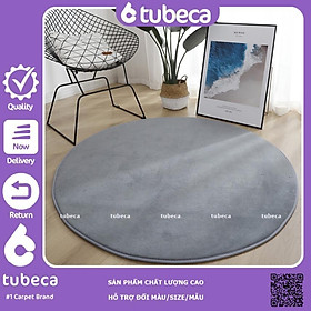 Mua Thảm NHUNG nỉ tròn cao cấp | Trải sàn | Màu Xám | 80cm và 1m | TUBECA