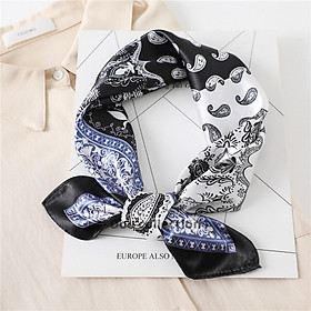 Khăn Turban Bandana  EXO Cao Cấp Họa Tiết Tế Bào Hai Màu Chất Lụa Satin - 60x60cm - Mã B009