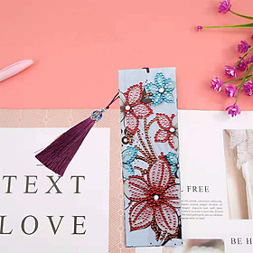 5D DIY Special Shaped Diamond Leather Tassel Book Marker Embroidery Crafts