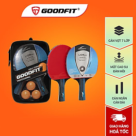 Bộ 2 vợt bóng bàn tặng kèm 3 bóng GoodFit, cốt vợt 7 lớp, mặt mút đàn hồi, chất lượng đạt chuẩn Goodfit GF001TS