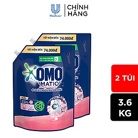 Combo 2 Túi Nước giặt OMO Chuyên dụng Cửa trước Ngăn ngừa Mùi Ẩm mốc Hương Hoa Anh Thảo 3.6kg