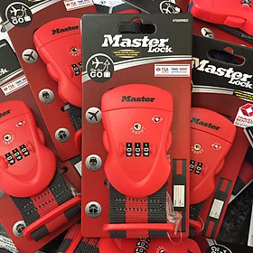 Dây Đai Vali Master Lock 4702 EURD RED Đầu khóa số có chứng nhận TSA - MSOFT