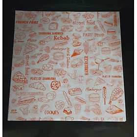 Mua 1.000 tờ GIẤY GÓI HAMBURGER IN HOA VĂN 30x30cm