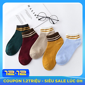 Bộ 5 đôi tất nữ ngắn cổ viền MEOMEO - Hàng cao cấp