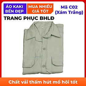 Áo bảo hộ lao động, chất liệu thoáng mát, bền đẹp - Mã C02 ( Xám Trắng)