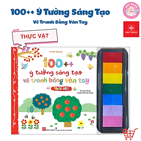 Sách - 100++ ý tưởng sáng tạo vẽ tranh bằng vân tay - Thực vật và Động vật - Đinh Tị Books