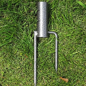 Parasol Umbrella Base Stand Outdoor Garden Metal Parasol Holder with 2 Forks