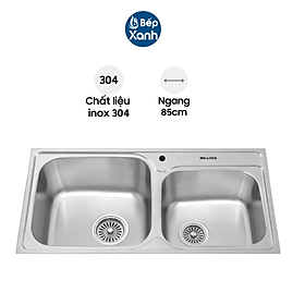 Mua Chậu Rửa Chén Malloca MS 1011 NEW - Inox 304 - Ngang 85cm - Hàng Chính Hãng