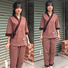 Đồ Lam Đi Chùa # Một Nút Nơ Phối # Đồ Bộ Nữ # Quần Áo Nữ