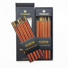 Mua Set 10 đôi đũa gỗ trắc tự nhiên đầu sừng xuất Nhật không chất bảo quản  không nấm mốc  không cong vênh  không nhuộm màu