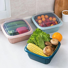 Mua Rổ nhựa kèm thau nhựa đa năng  có nắp đây thông minh như hộp nhựa